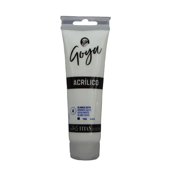 Acrylic Colour tube 125 ml GOYA white N° 4 - PackshotFront