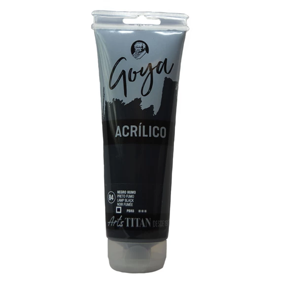 Colores acrílicos tubo 230 ml Negro humo N° 84 - PackshotFront