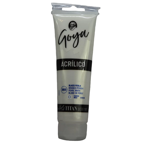 Colores acrílicos tubo 125 ml Blanco Perla N° 303 - PackshotFront