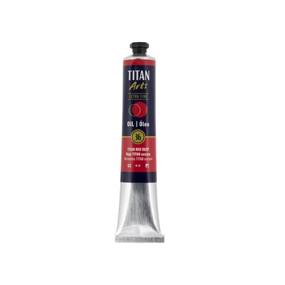 Colores al óleo Extra Fino tubo 60 ml Rojo TITAN oscuro N° 36 - PackshotFront